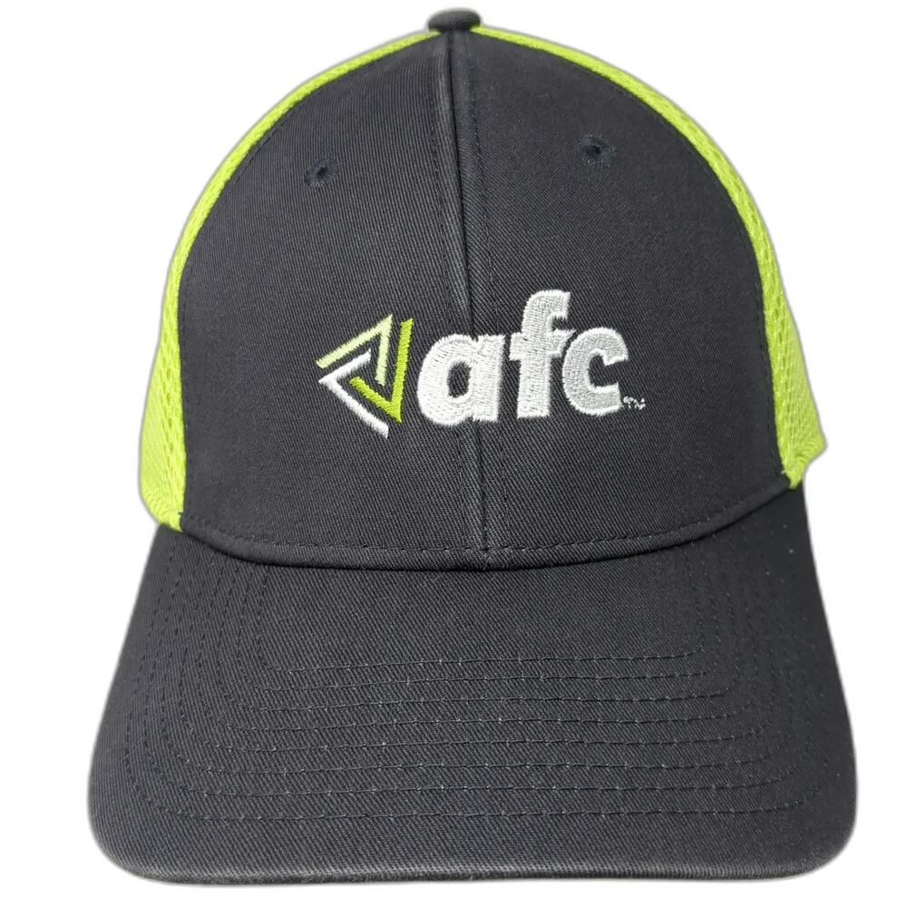 New Era Baseball Cap Gray Yellow XL 39THIRTY Mesh Stretch Fit Structured AFC Hat